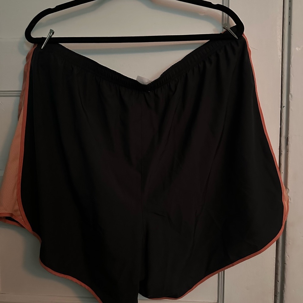Nike Women's Athletic Shorts in Black and Orange - Picture 3 of 5